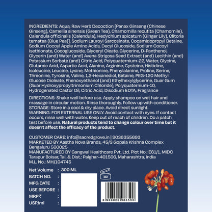Sacred Grove Blue Pea Flower & Ginseng Root Shampoo For Strength & Shine