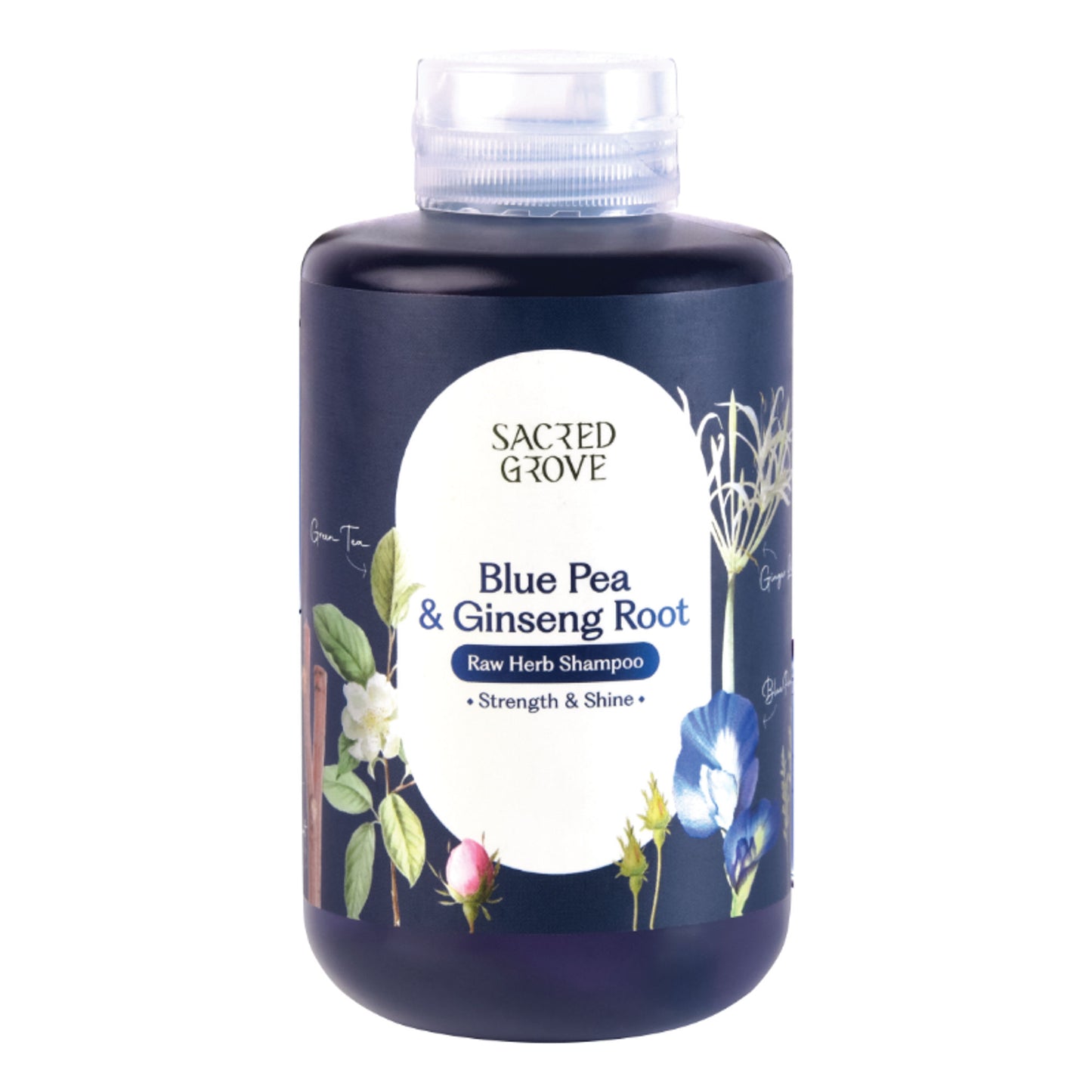 Sacred Grove Blue Pea Flower & Ginseng Root Shampoo For Strength & Shine