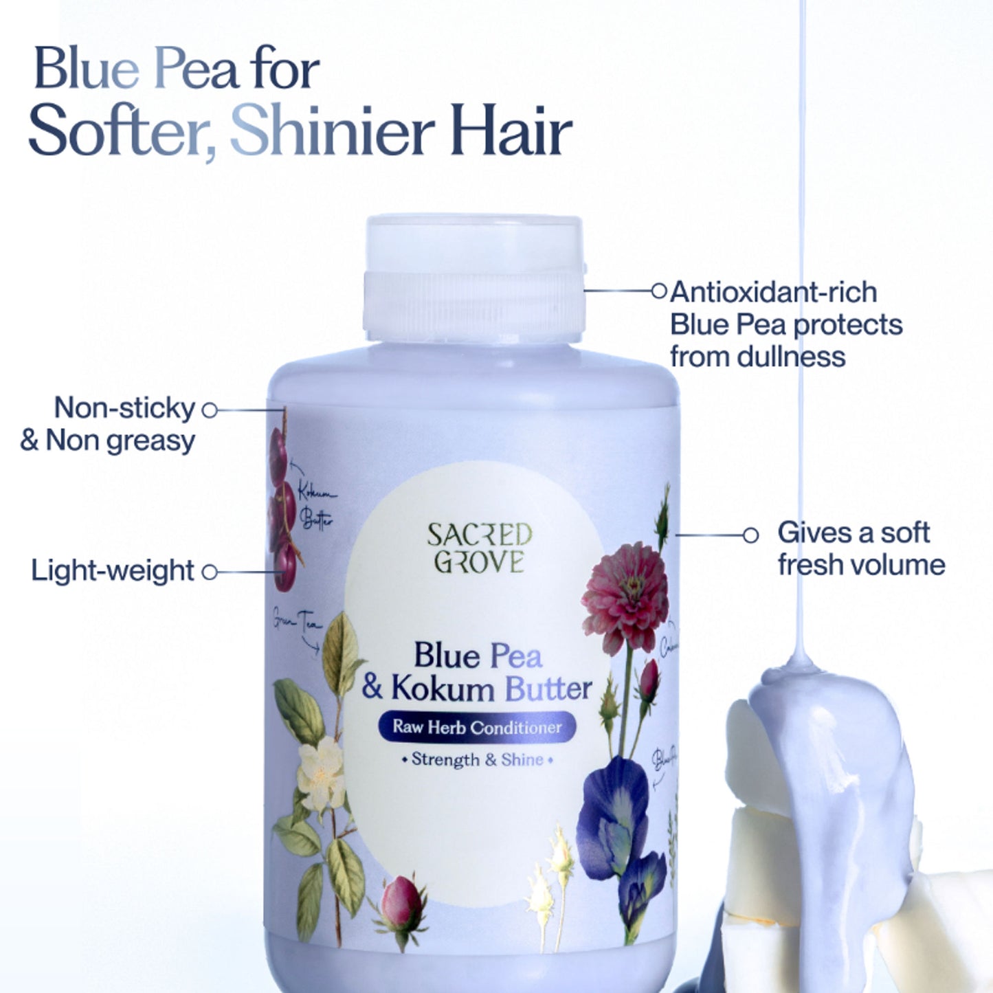 Sacred Grove Blue Pea & Kokum Butter Conditioner For Strength & Shine