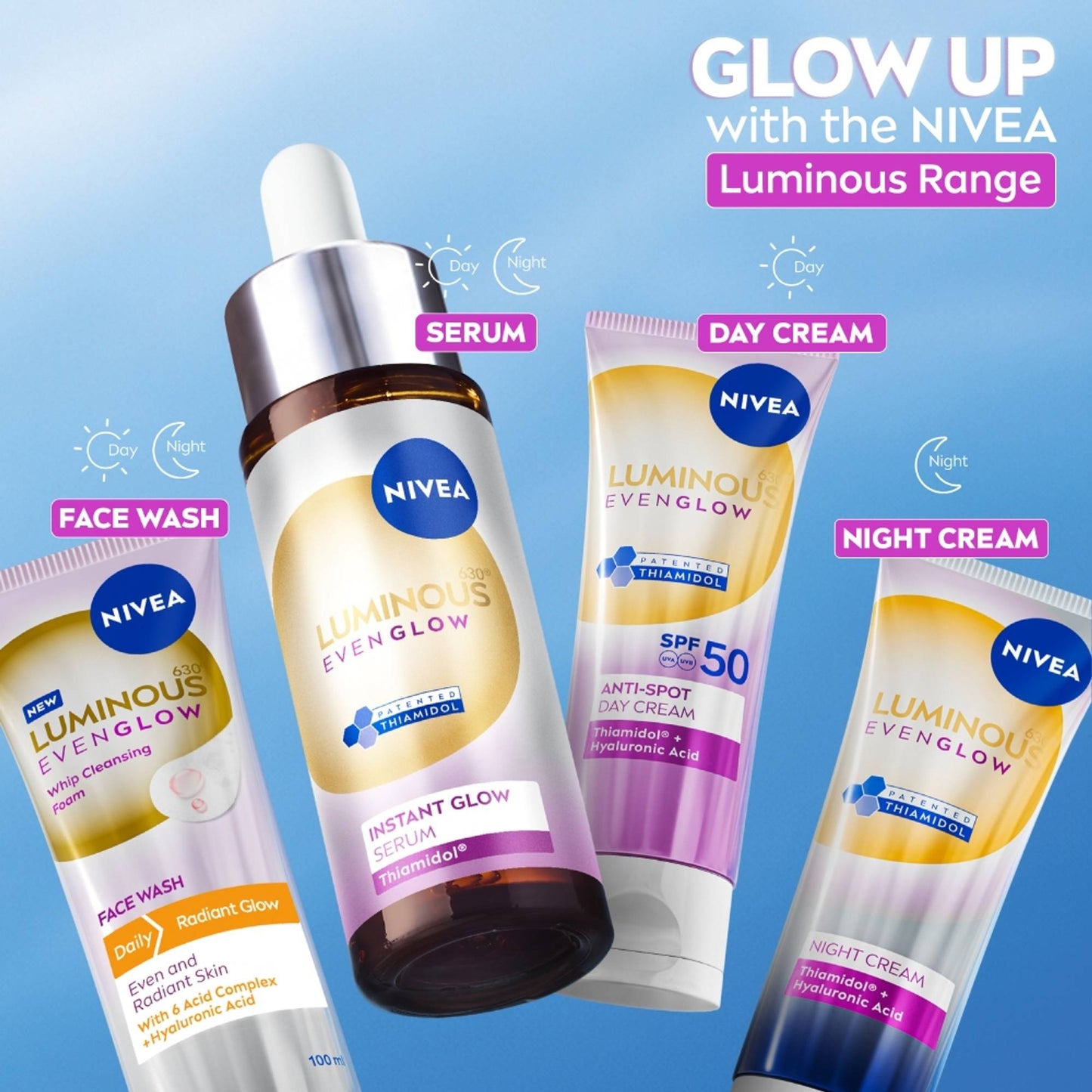 NIVEA Luminous Even Glow Whip Foam Daily Gentle Face Wash With Hyaluronic