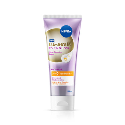 NIVEA Luminous Even Glow Whip Foam Daily Gentle Face Wash With Hyaluronic