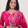 Dhiyona IE Floral Embroidered Regular Thread Work Straight Kurta With Trousers & Dupatta