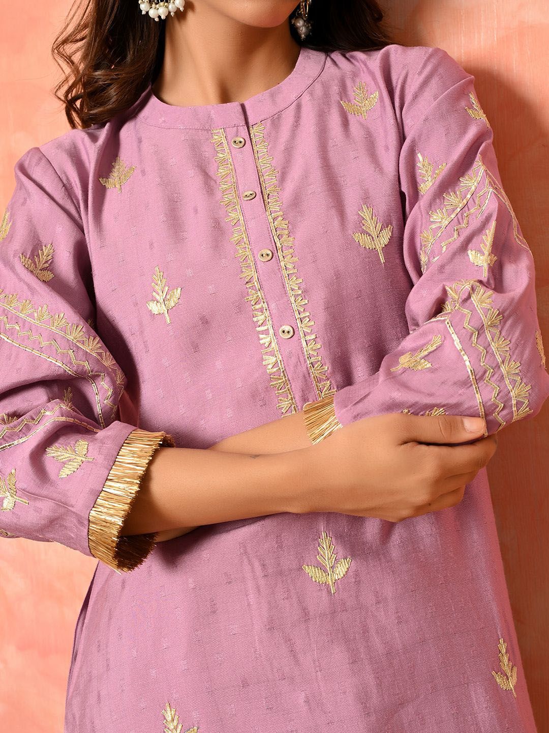 Indyancart SN Women's Solid Embroidered Kurta with Dhoti Pant & Dupatta