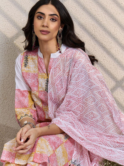 Women Ethnic Motifs Printed Regular Pure Cotton Kurta with Trousers & Dupatta