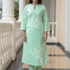 Dhiyona IE Women Floral Embroidered Cotton Kurta with Trousers