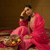 Dhiyona IE Leheriya Embroidered Thread Work Chanderi Silk Kurta With Trousers & Dupatta