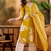 Dhiyona SN Women's Floral Printed Thread Work Pure Cotton Straight Kurta Set With Dupatta