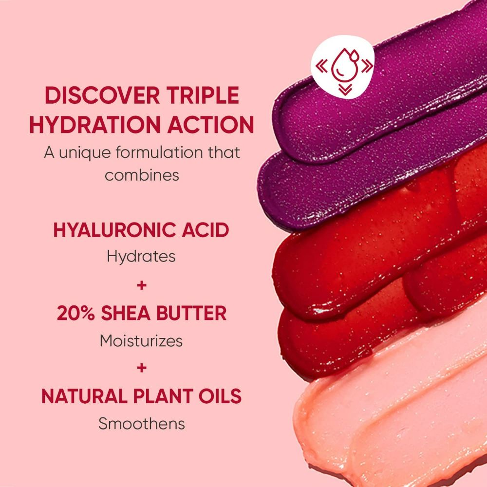 Dot & Key Lip Care plumping sleeping mask applied on lips, showcasing smooth, hydrated lips in a close-up shot.