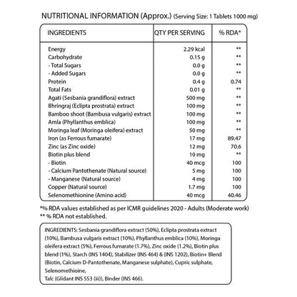 Pure Nutrition Biotin 10,000mcg from Natural Sesbania Extract Veg Tablets