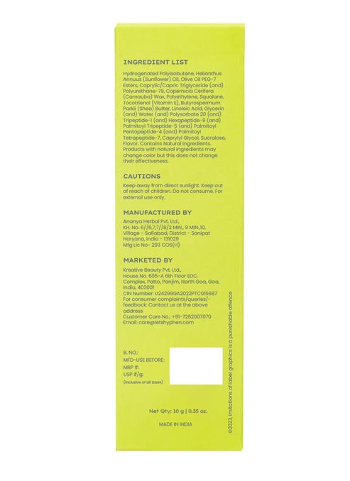 Hyphen By Kriti Sanon Vitamin Infused Peptide Lip Balm - Vanilla - Indyancart