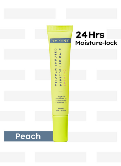 Hyphen By Kriti Sanon Vitamin Infused Peptide Lip Balm - Peach For Dry & Chapped Lips, Hydrating & Moisturizing Balm
