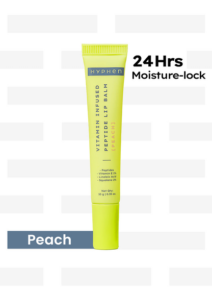 Hyphen By Kriti Sanon Vitamin Infused Peptide Lip Balm - Peach For Dry & Chapped Lips, Hydrating & Moisturizing Balm