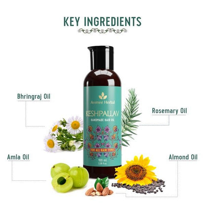 Avimee Herbal Keshpallav Hair Oil & Hairtone PV 1 Scalp Spray Combo - Indyancart