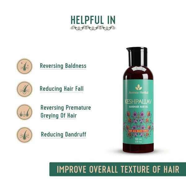Avimee Herbal Keshpallav Hair Oil & Hairtone PV 1 Scalp Spray Combo - Indyancart