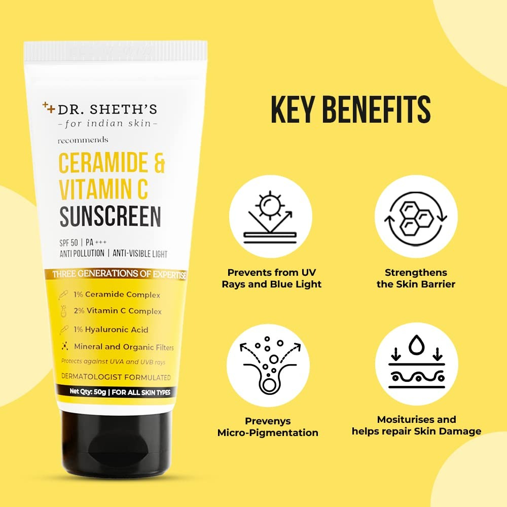 Dr. Sheth's Ceramide & Vitamin C Sunscreen - Indyancart