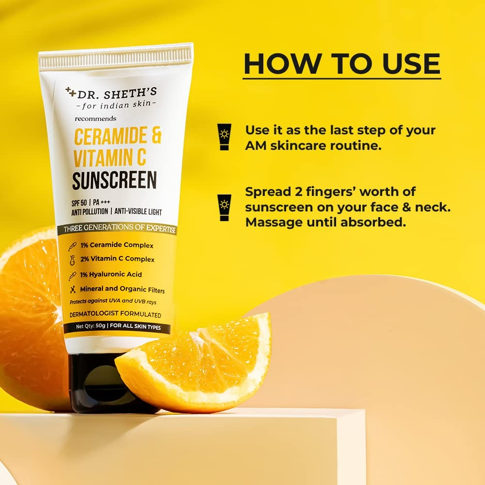 Dr. Sheth's Ceramide & Vitamin C Sunscreen - Indyancart
