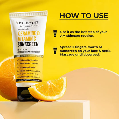 Dr. Sheth's Ceramide & Vitamin C Sunscreen - Indyancart