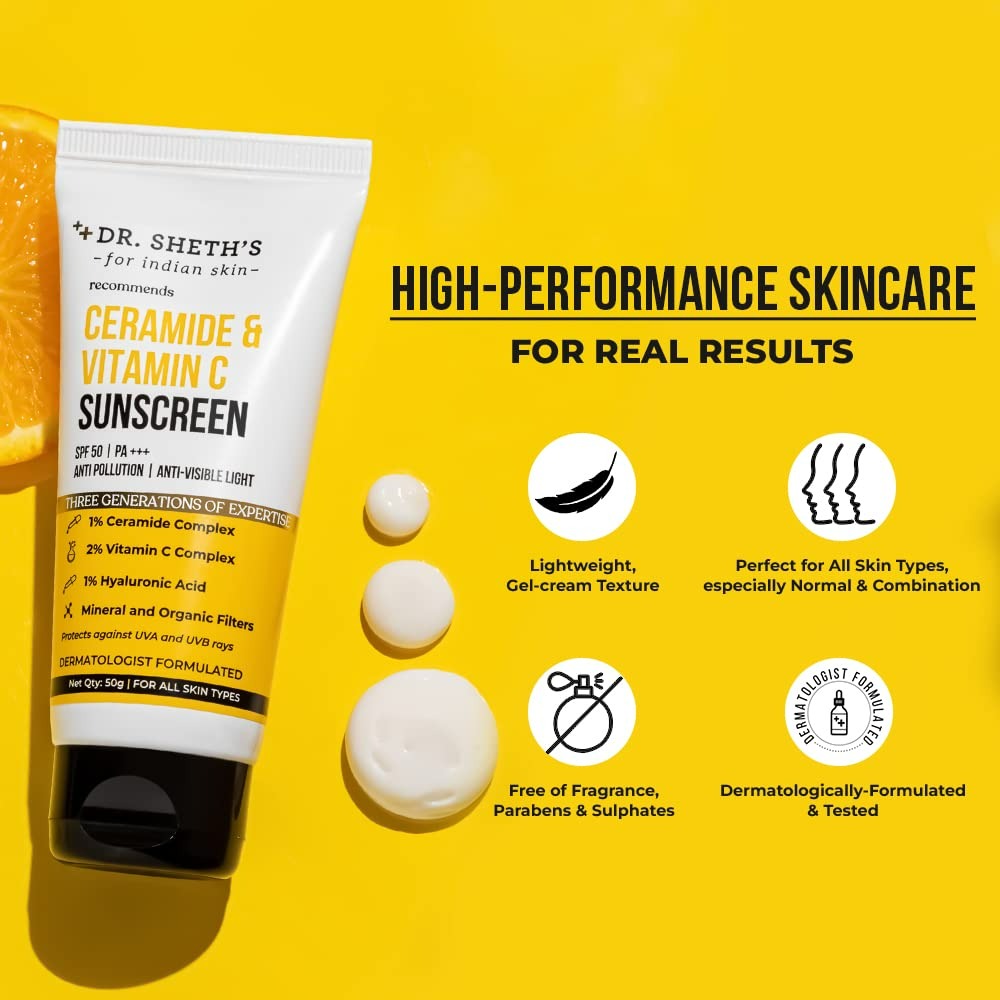 Dr. Sheth's Ceramide & Vitamin C Sunscreen - Indyancart