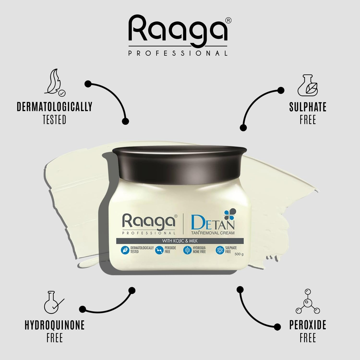 Raaga Professional De Tan Removal Cream With Kojic & Milk - Indyancart