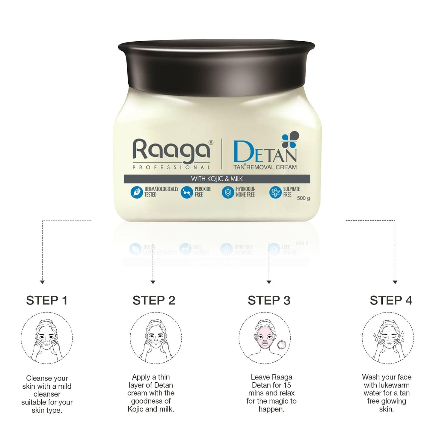 Raaga Professional De Tan Removal Cream With Kojic & Milk - Indyancart