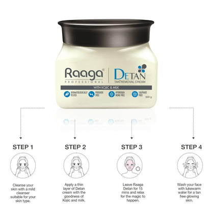 Raaga Professional De Tan Removal Cream With Kojic & Milk - Indyancart