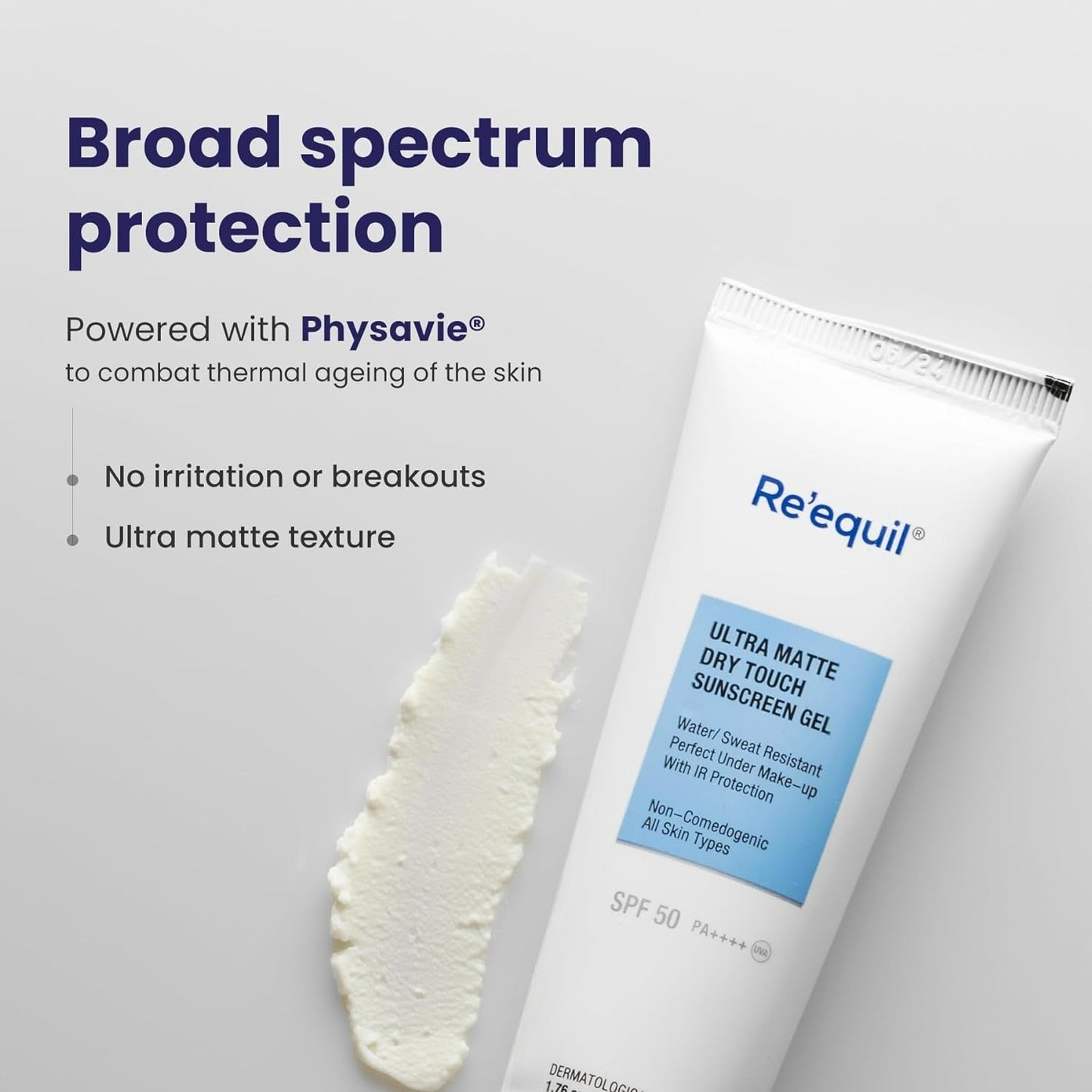 Re'equil Ultra Matte Dry Touch Sunscreen Gel SPF 50 PA++++ - Indyancart