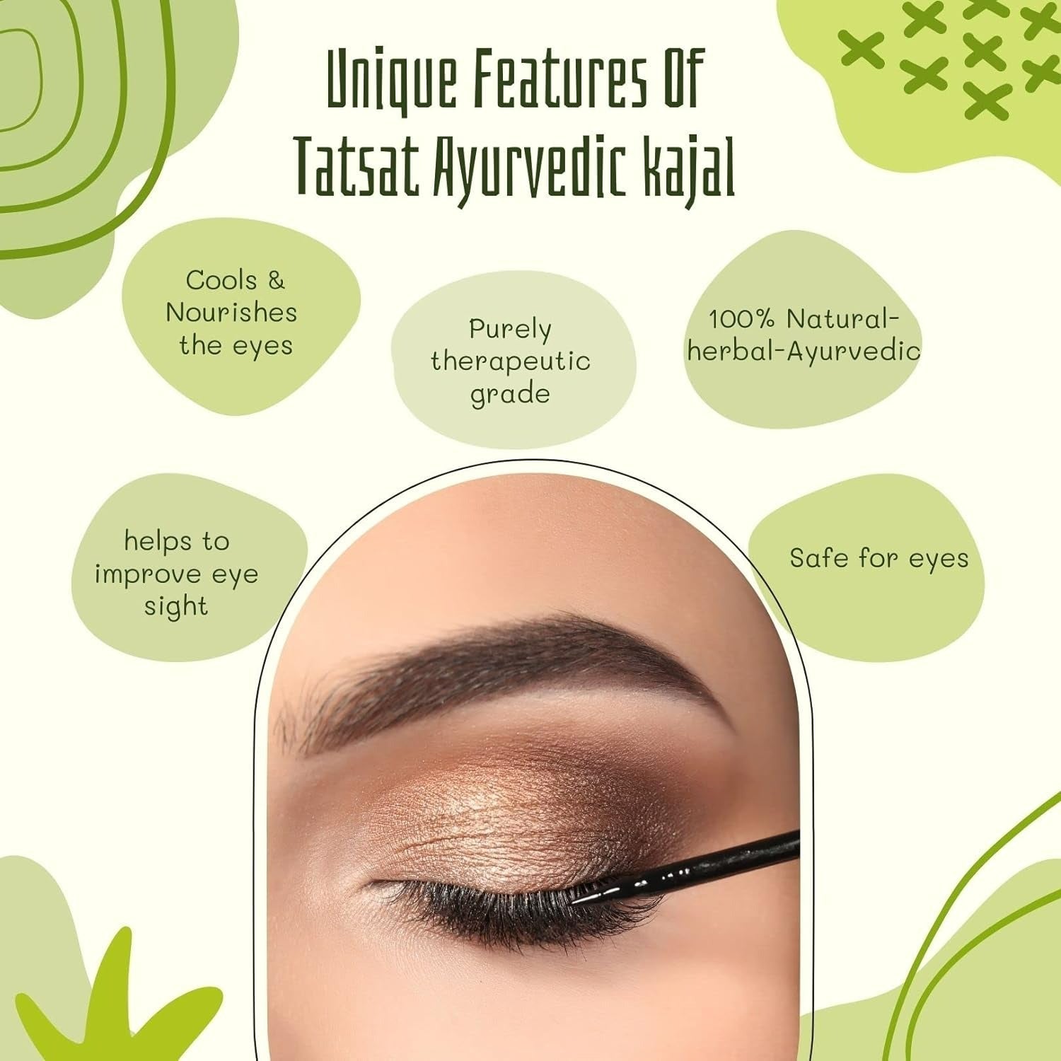 Tatsat 100% Natural Certified Ayurvedic Kajal With Pure Herbs - Indyancart