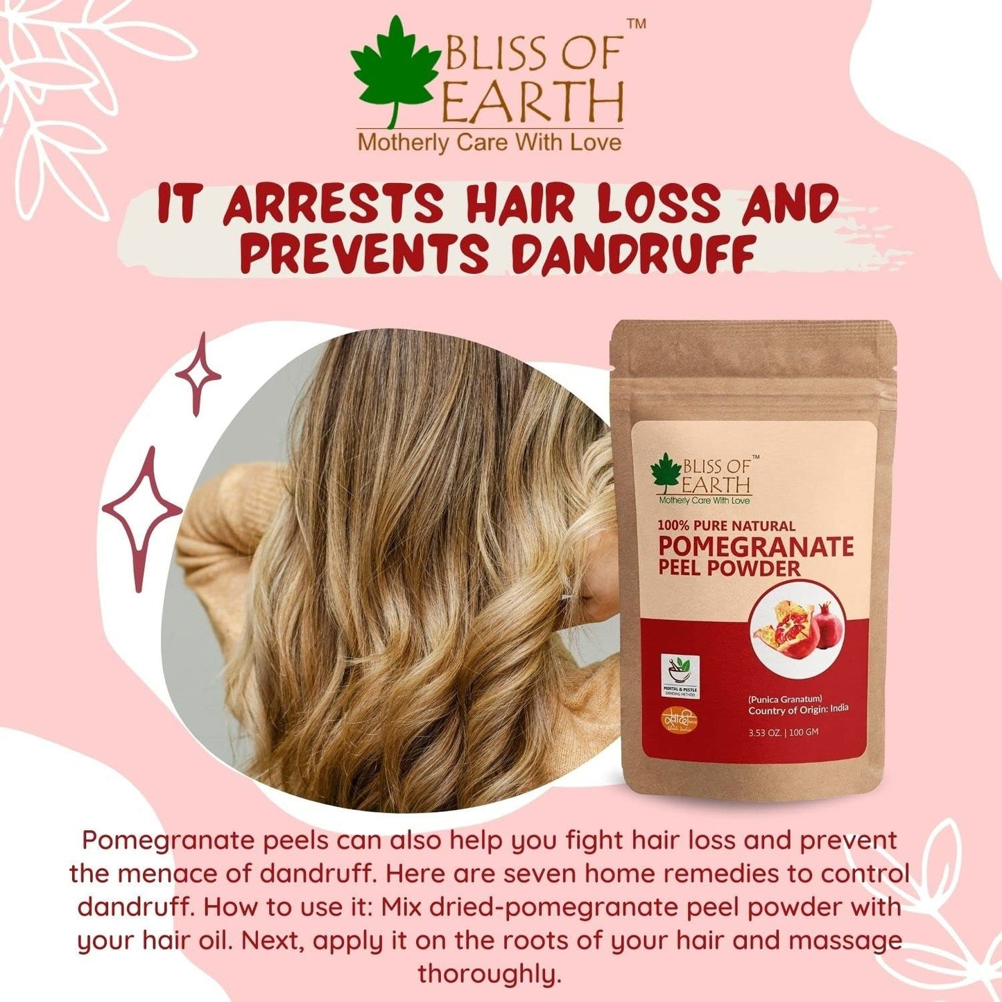Bliss of Earth Certified Organic Pomegranate Peel Powder - Indyancart