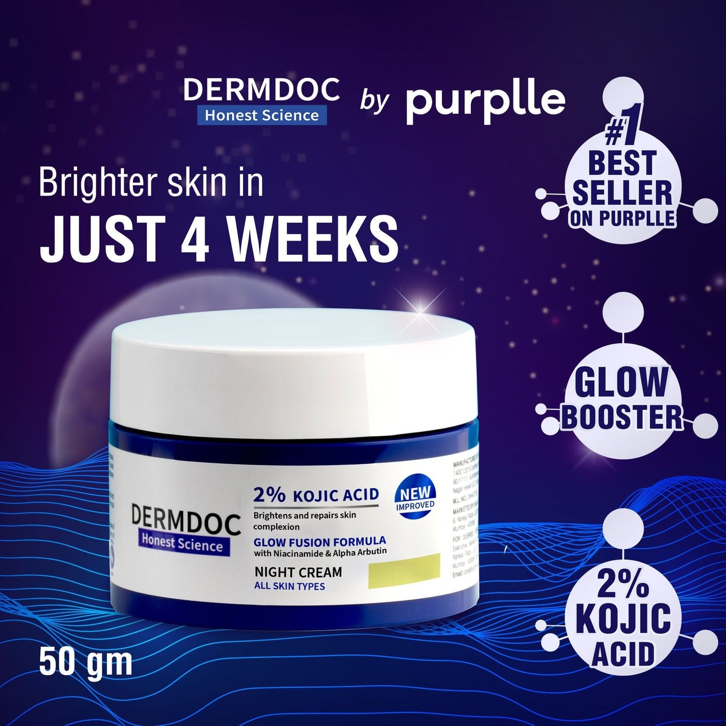 Dermdoc 2% Kojic Acid Night Cream - Indyancart