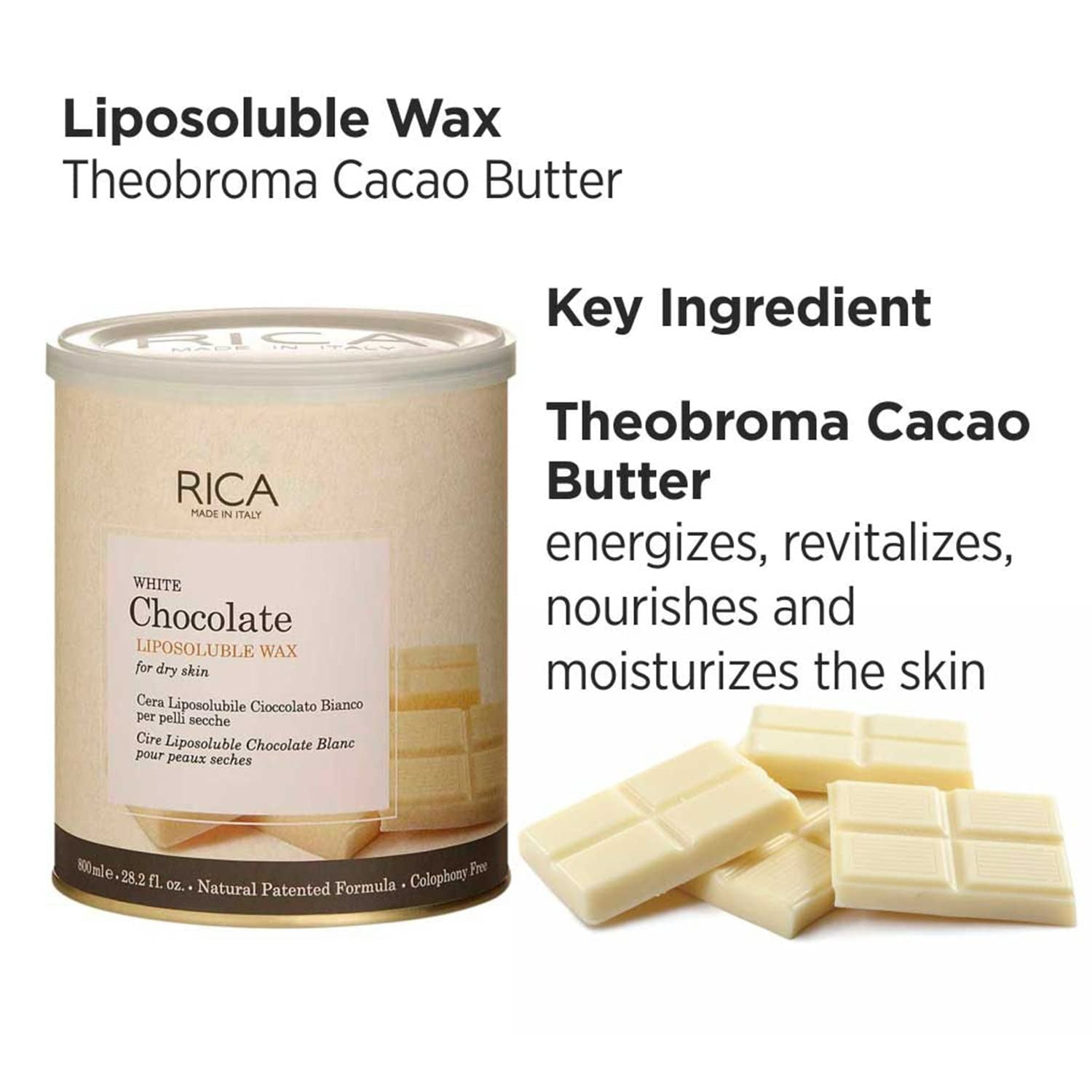 Rica White Chocolate Liposoluble Wax for Dry Skin - Indyancart