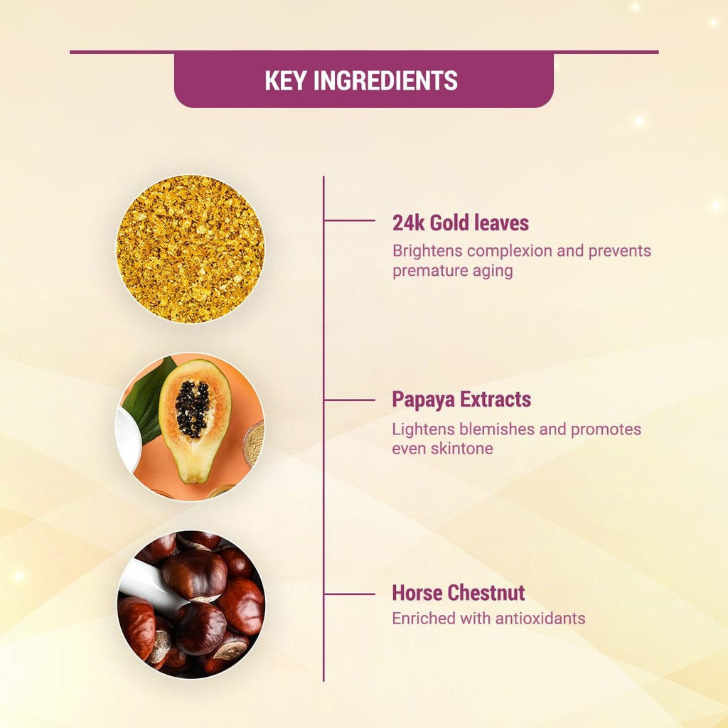 Lotus Herbals Radiant Gold Cellular Glow Facial Kit For All Skin Types - Indyancart