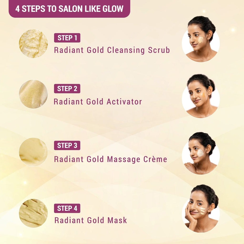 Lotus Herbals Radiant Gold Cellular Glow Facial Kit For All Skin Types - Indyancart
