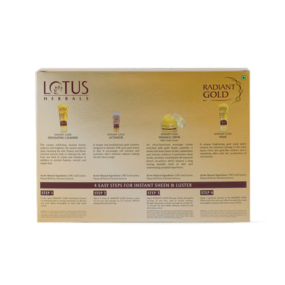 Lotus Herbals Radiant Gold Cellular Glow Facial Kit For All Skin Types - Indyancart