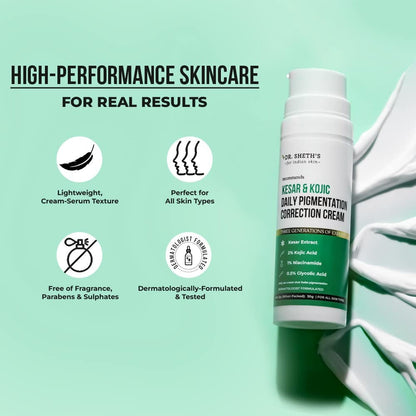 Dr. Sheth's Kesar & Kojic Daily Pigmentation Correction Cream - Indyancart