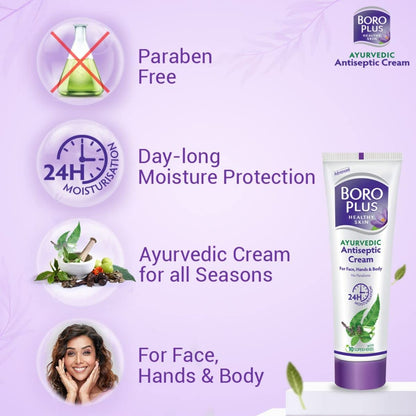 BoroPlus Ayurvedic Antiseptic Moisturisation Cream for Face, Hand & Body - Indyancart