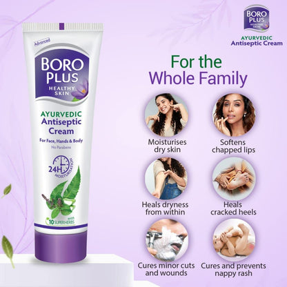 BoroPlus Ayurvedic Antiseptic Moisturisation Cream for Face, Hand & Body - Indyancart