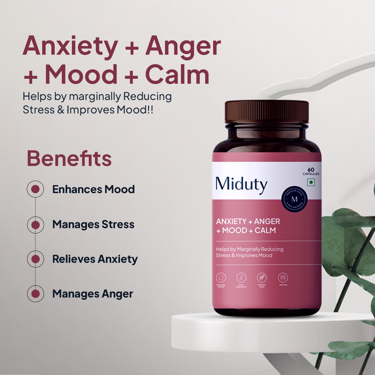 Miduty by Palak Notes Anxiety + Anger + Mood + Calm Capsules - Indyancart