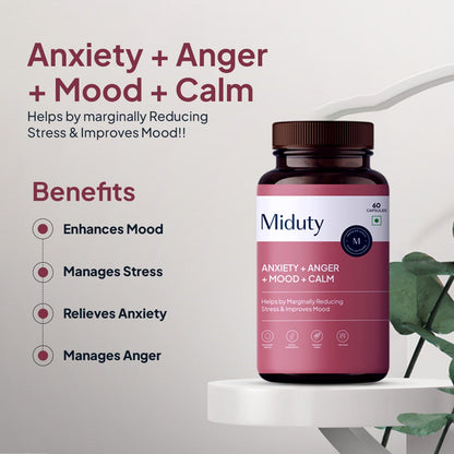Miduty by Palak Notes Anxiety + Anger + Mood + Calm Capsules - Indyancart