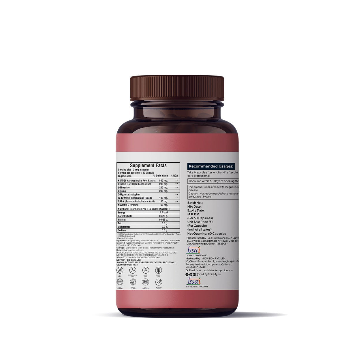 Miduty by Palak Notes Anxiety + Anger + Mood + Calm Capsules - Indyancart