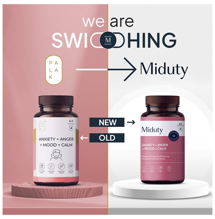 Miduty by Palak Notes Anxiety + Anger + Mood + Calm Capsules - Indyancart