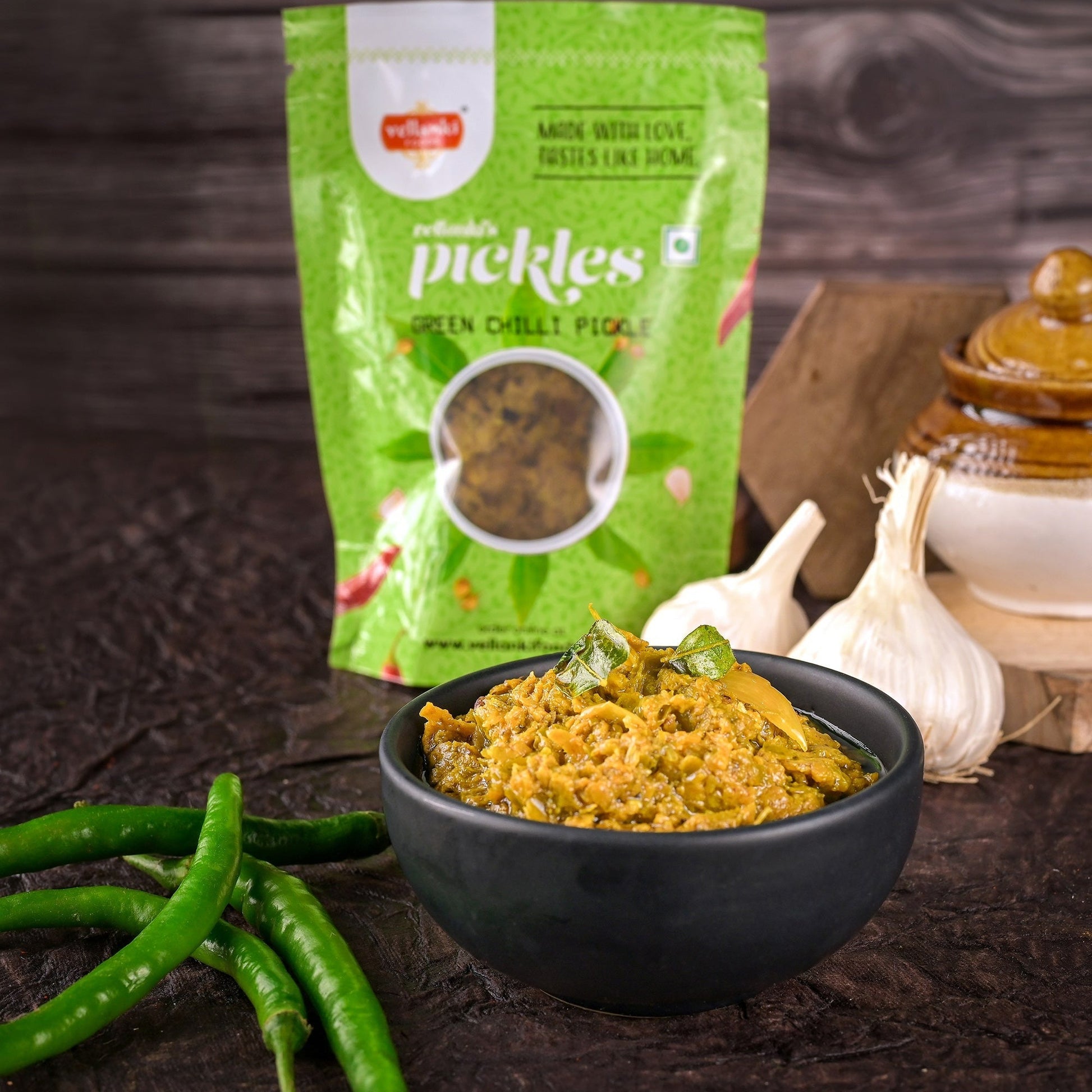 Vellanki Foods - Green Chilli Pickle / Hari Mirch Ka Achaar - Indyancart