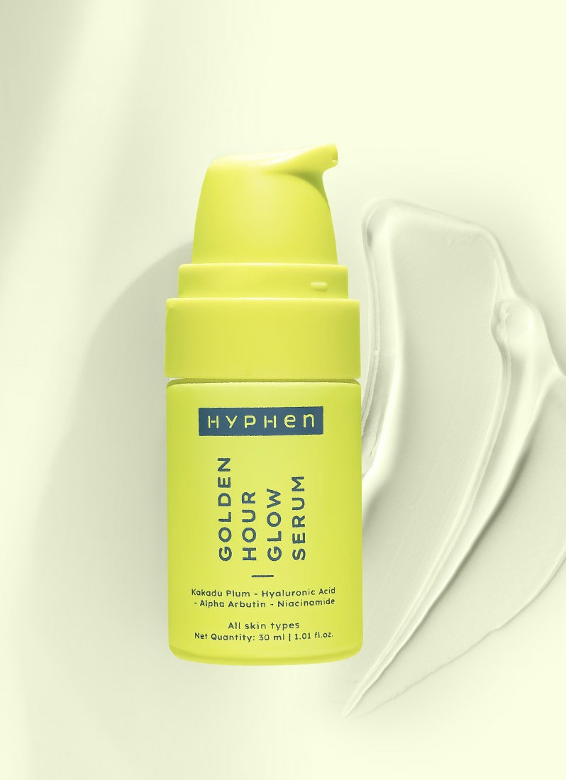 Hyphen By Kriti Sanon Golden Hour Glow Serum With Niacinamide, Alpha Arbutin, Hyaluronic Acid & Kakadu Plum, For Men & Women - Indyancart