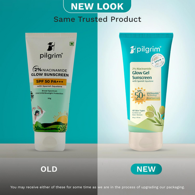 Pilgrim 2% Niacinamide Glow Sunscreen SPF 50 +++ Enhances Glow, Broad spectrum, Non-greasy, No white cast & Prevents Tanning