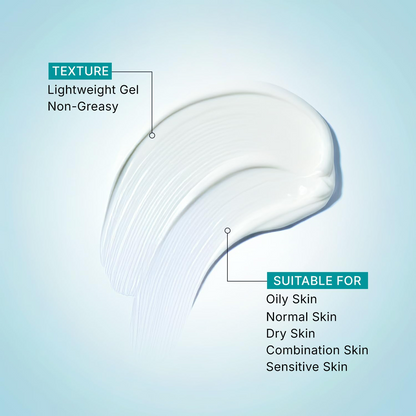 Pilgrim 2% Niacinamide Glow Sunscreen SPF 50+ with broad spectrum protection, non-greasy, no white cast, enhances skin glow.
