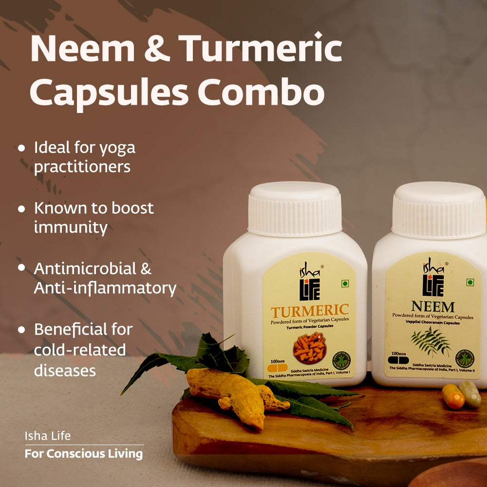 Isha Life Neem and Turmeric Capsules - Indyancart
