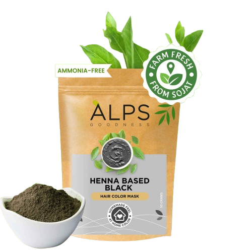 Alps Goodness Henna Based Hair Color Powder - Black - Indyancart