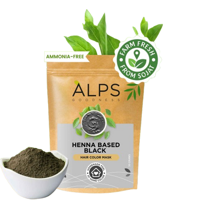 Alps Goodness Henna Based Hair Color Powder - Black - Indyancart