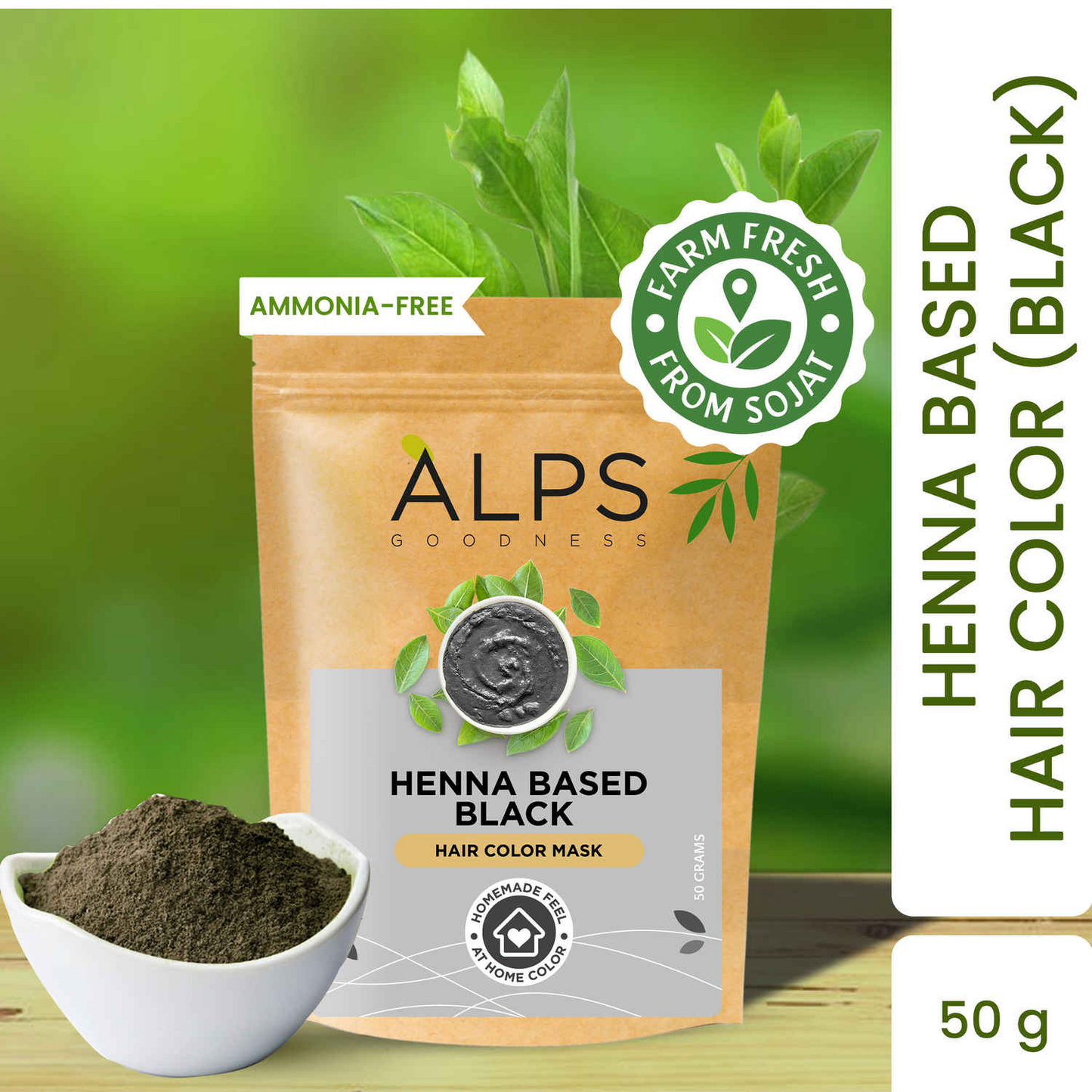 Alps Goodness Henna Based Hair Color Powder - Black - Indyancart