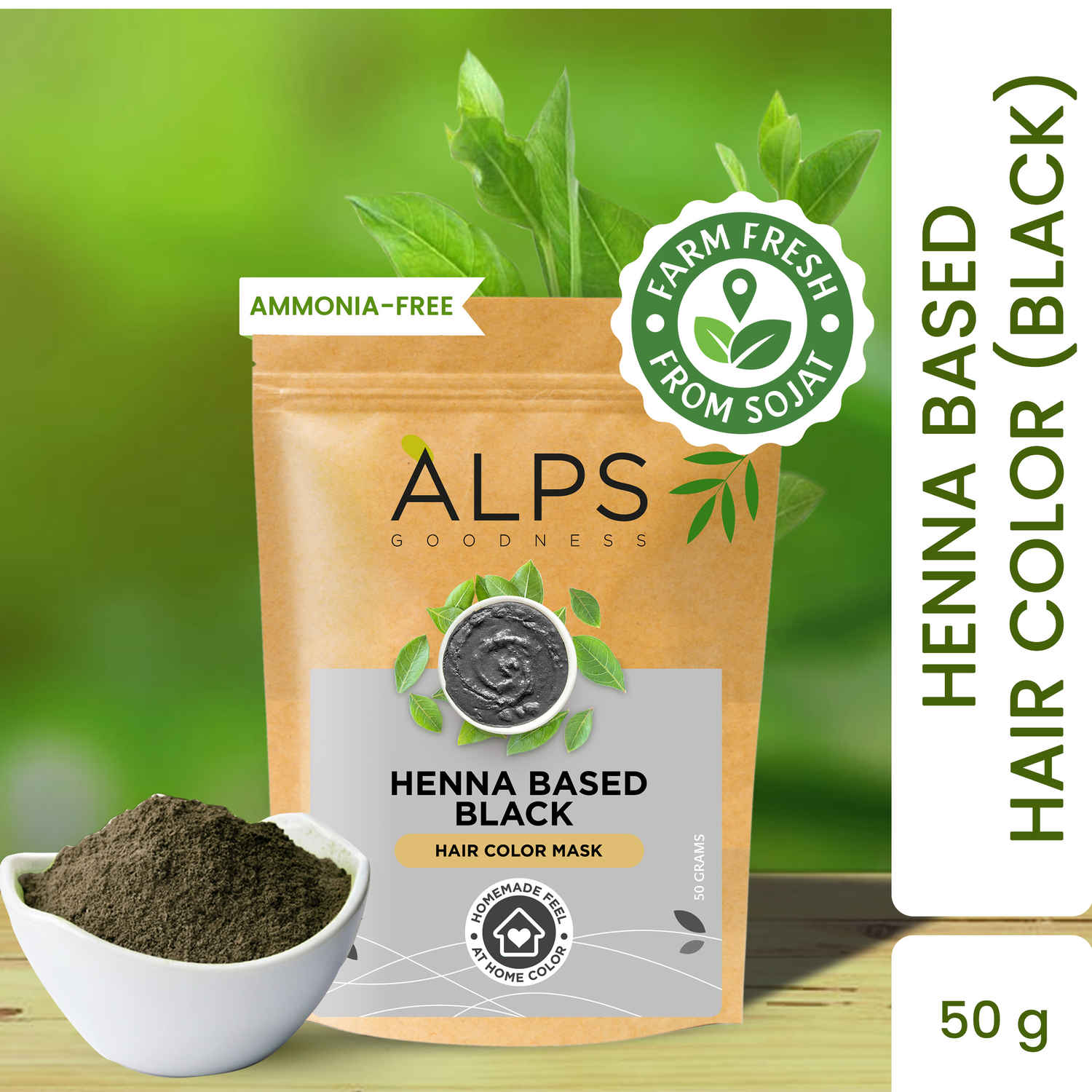 Alps Goodness Henna Based Hair Color Powder - Black - Indyancart