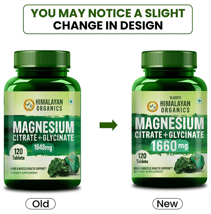 Himalayan Organics Magnesium Citrate+Glycinate Tablets (1660mg) - Indyancart